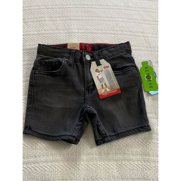 Levi's BOYS 2T Performance Slim Denim BLACK Shorts - Picture 2 of 11